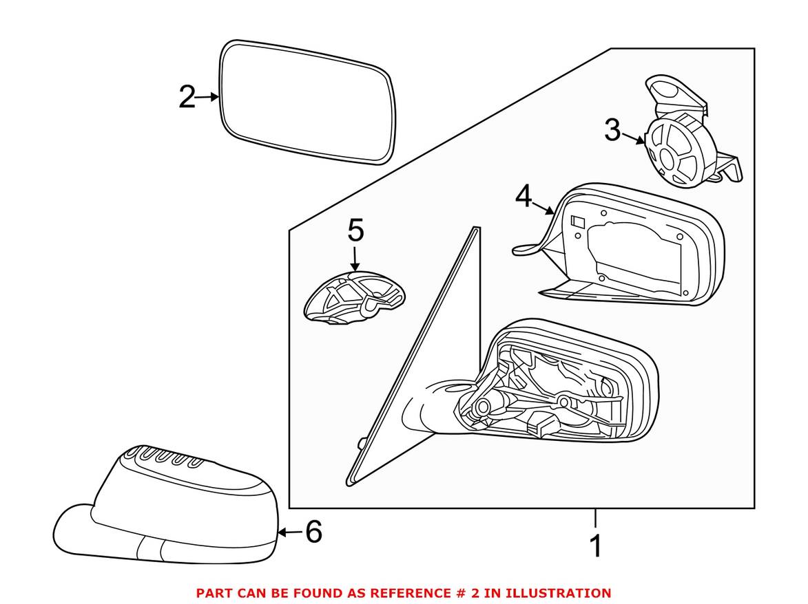 BMW Side Mirror Glass - Passenger Side 51167028438